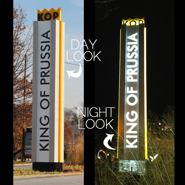 Gateway Signs Light Up for a Cause – King of Prussia District