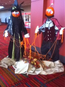 Pumpkin couple in lobby