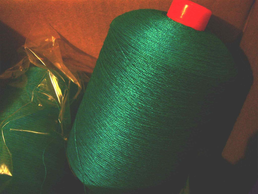 jade green mercerized cotton yarn.