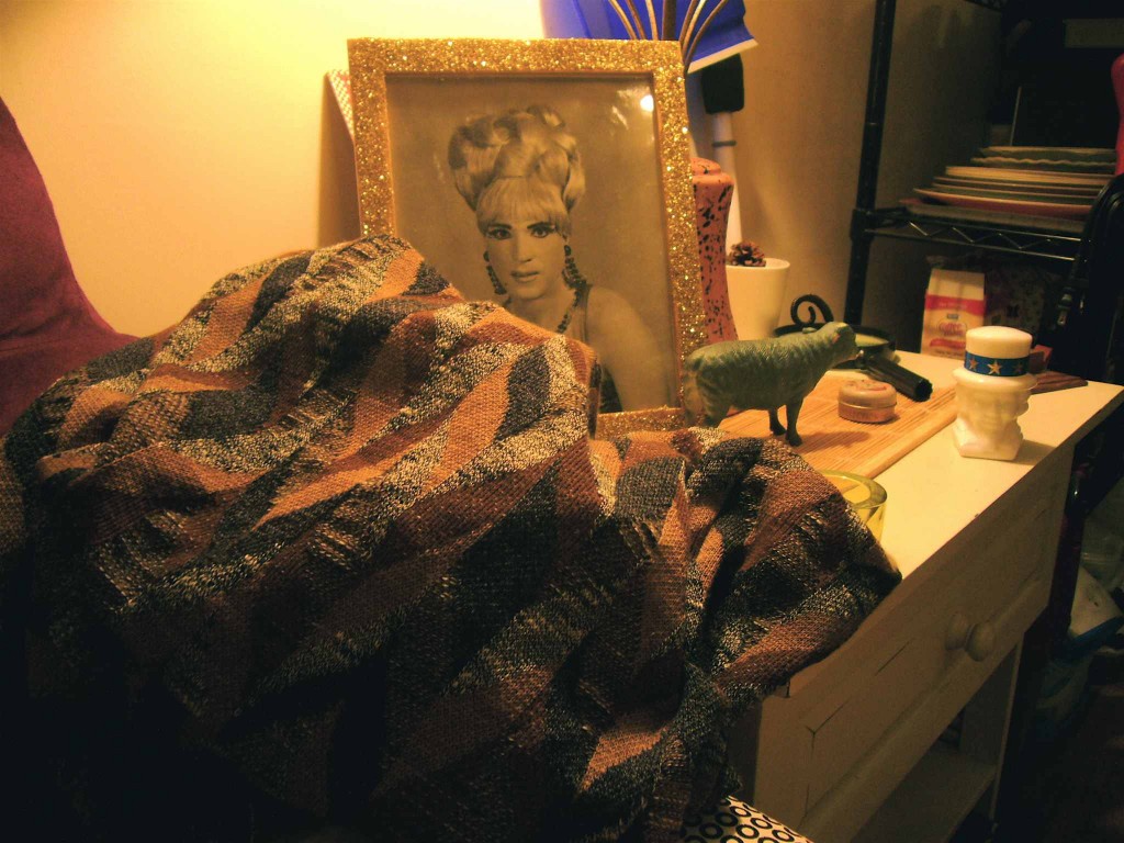 Chi Chi models my jacquard fabric.