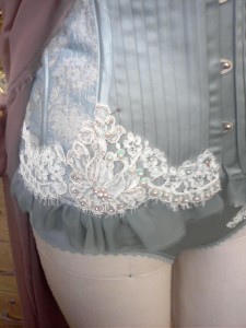 hand beading on corset