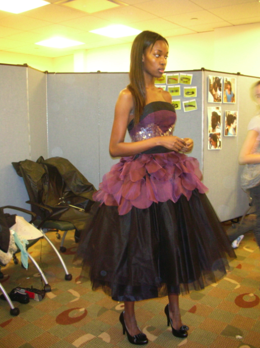 Fitting the model in my dress