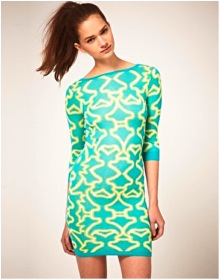 Asos green pattern dress