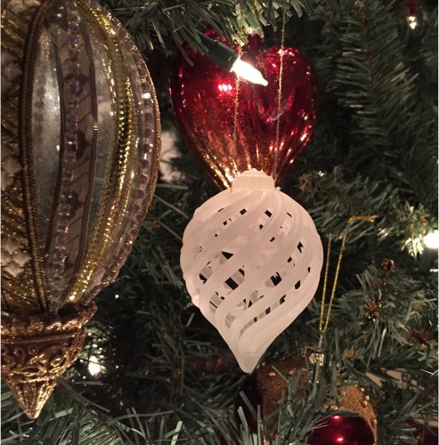 Hall family tree with 3D printed Frosted Detail ornament from Shapeways.com