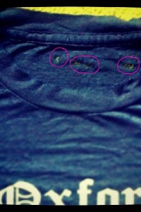 Closeup of the shirt