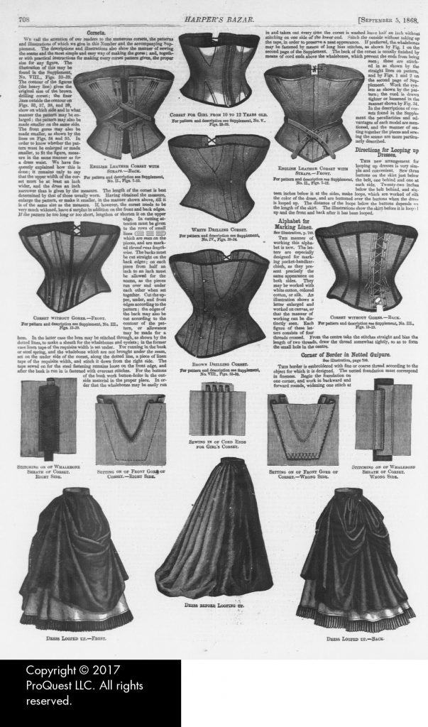 Page from Harper's Bazar 1868, downloaded from ProQuest February 21, 2018.