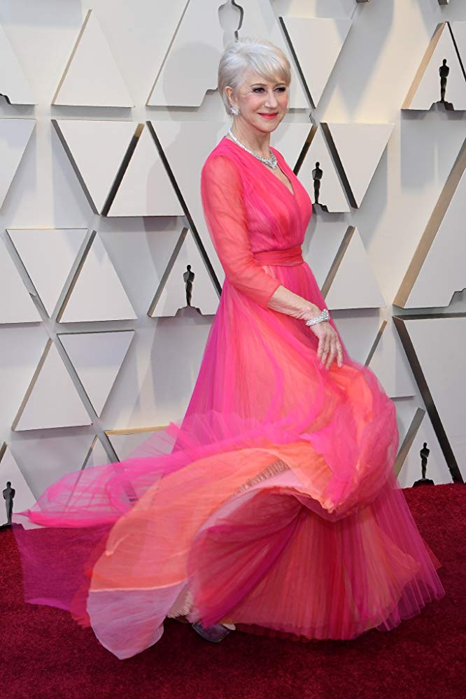 Helen Mirren in pink at Oscars