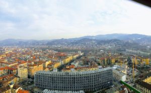 View of Turin from the top of the Mole Antonelliana 