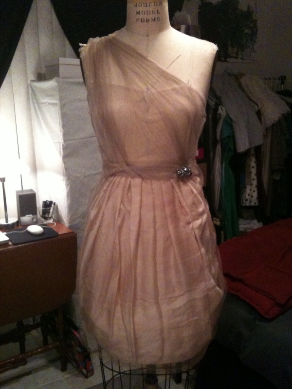 Quick fabric drape for idea of Graduation dress