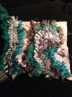 A test sample with striped ruffles and a random pattern. 