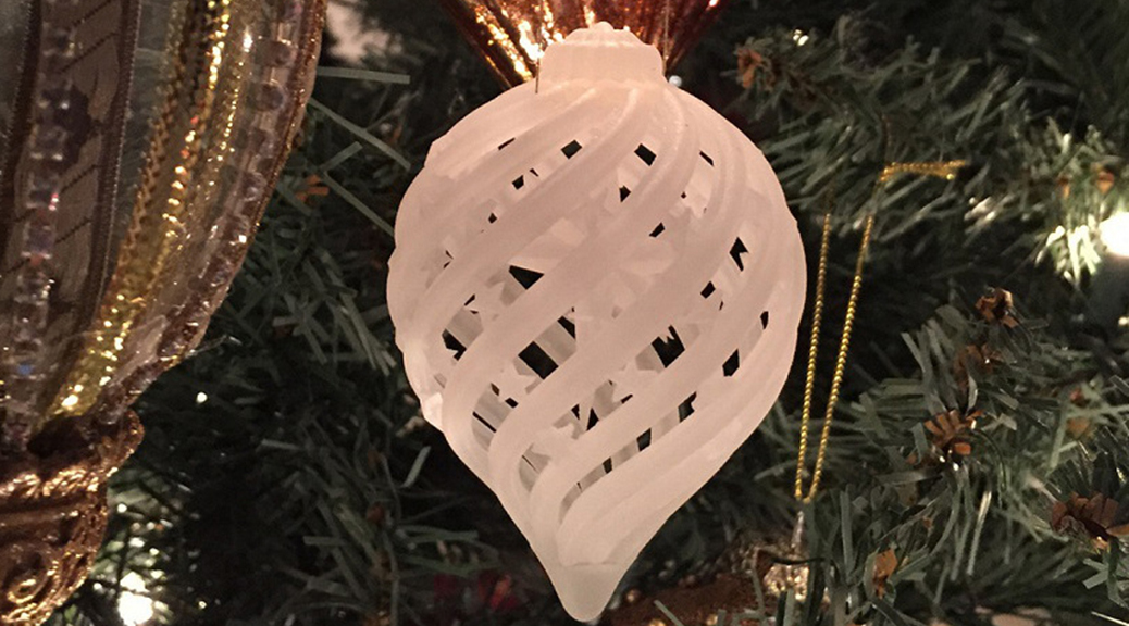 Hall family tree with 3D printed Frosted Detail ornament from Shapeways.com