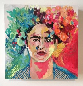 Frida Flower Afro - 8x8inches