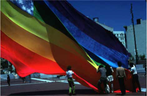 The first rainbow flag used as a symbol of gay rights, designed with FIT alum James McNamara