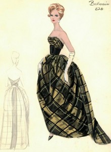 Balmain fashion plate for Bergdorf Goodman, Fall 1960. FIT Special Collections and Archives