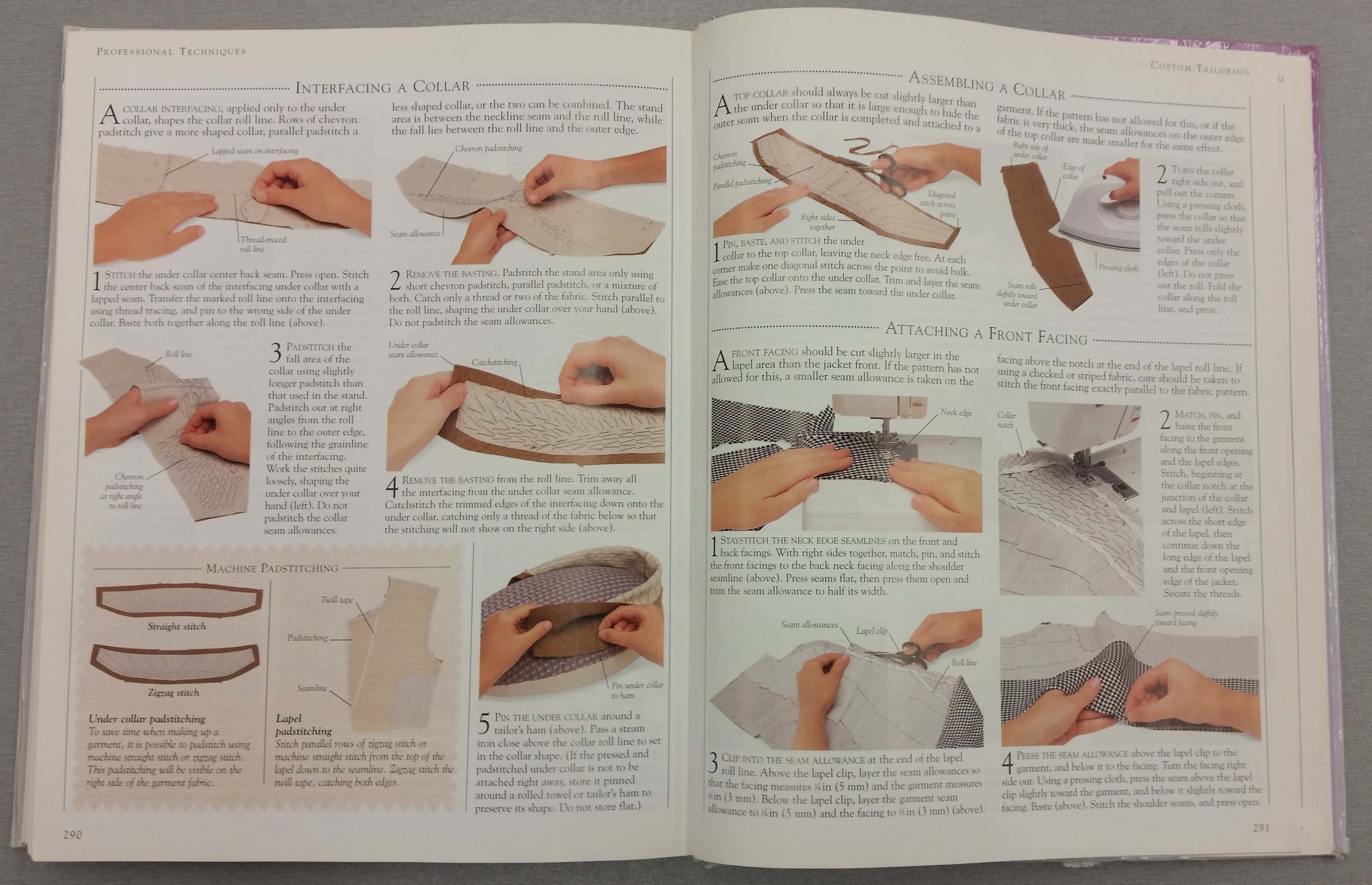 Spreak of padstitching collars from DK Complete Book of Sewing