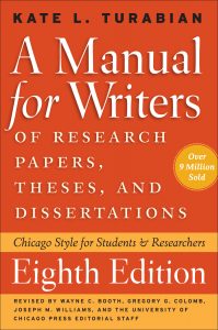 Cover of the Turabian manual for writers, 8th ed.
