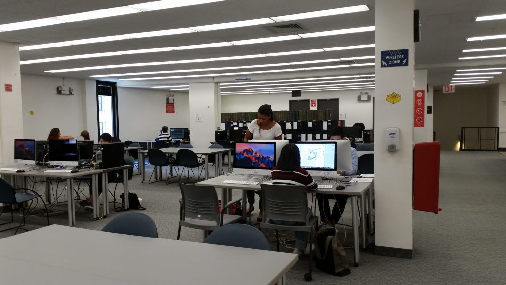 Computers on the 6th floor of the library
