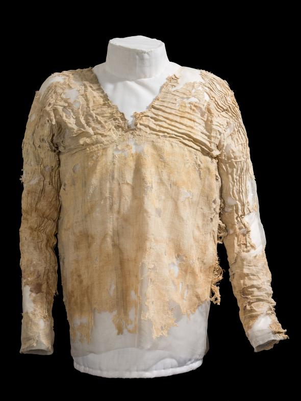 World's oldest woven garment, of Egyptian linen, c. 550-5100 b.c.e. Petrie Museum, London
