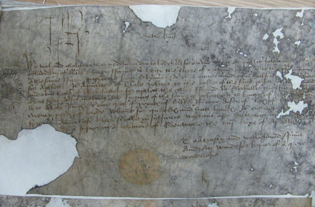 Warrant ordering clothing for Princesses Margaret and Mary Tudor