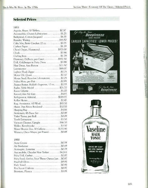 1950 magazine product price sheet