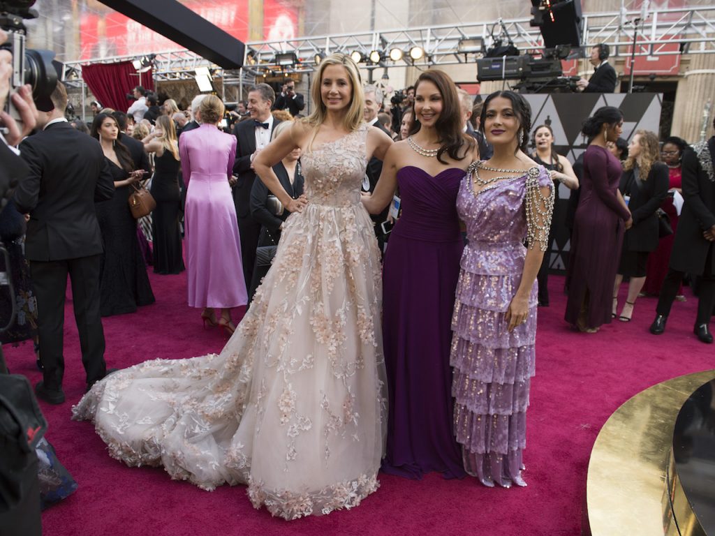 The Oscars 2018 coverage gave plenty of airtime to #metoo spokeswomen, Mira Sorvino, Ashley Judd and Salma Hayak (Eric McCandless via Getty 