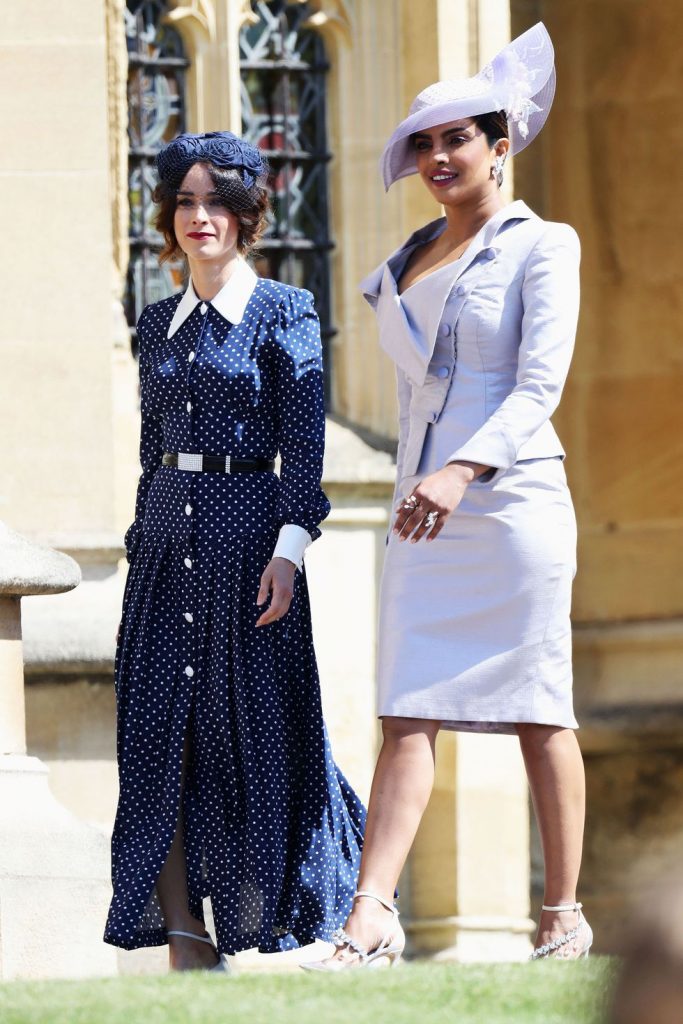 Hollywood, Bollywood, and Windsor... Abigail Spencer and Priyanka Chopra arrive at Harry &amp; Meghan's wedding. Photo by Getty Images.