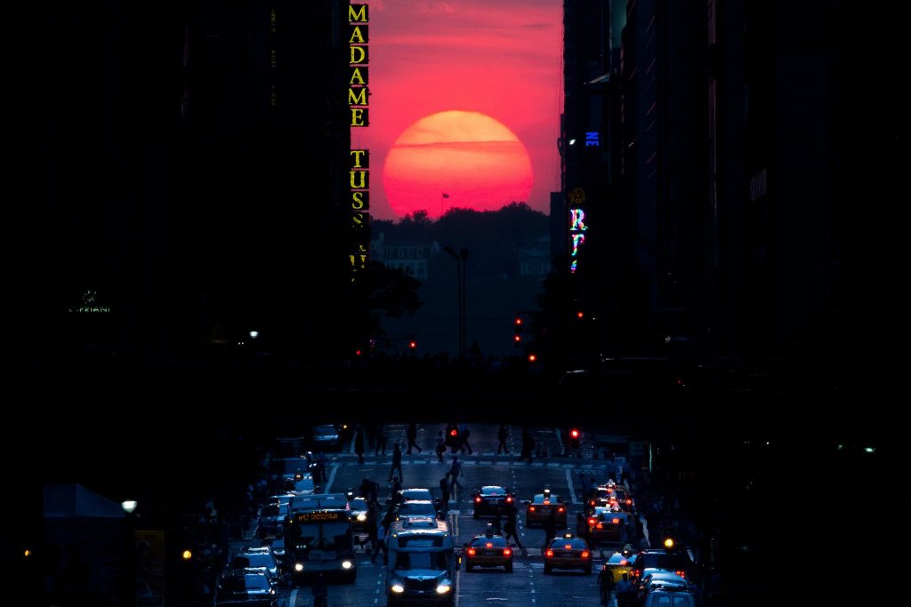 Manhattanhenge sunset picture from May 2013. 