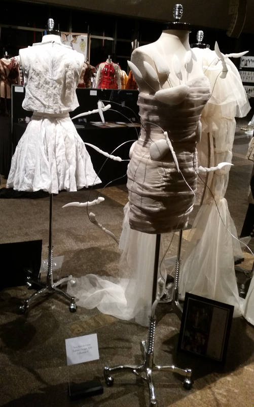Mannequins with garments