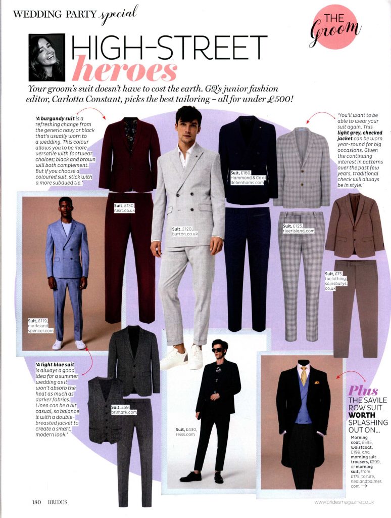 Menswear selections from Brides UK magazine
