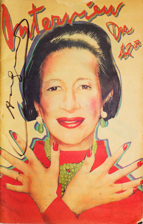 Cover of Interview magazine showing artistic image of Diana Vreeland