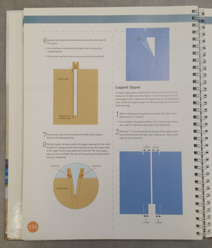 Zipper insertion instructions from Zieman's Sewing A to Z