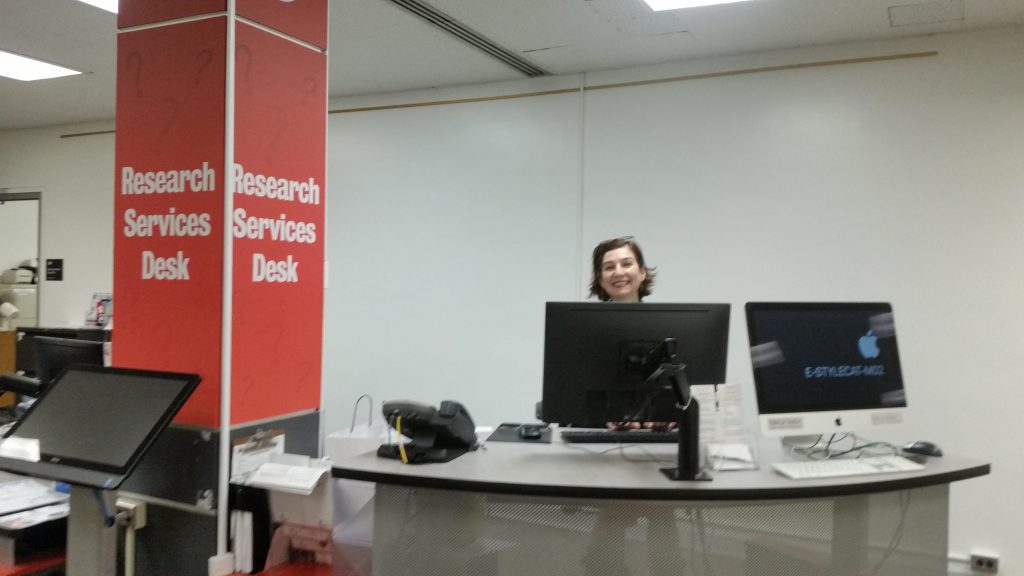 The Reference Information Services Desk on the 5th floor