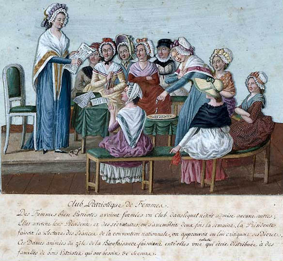 French revolutionary war print of women knitting