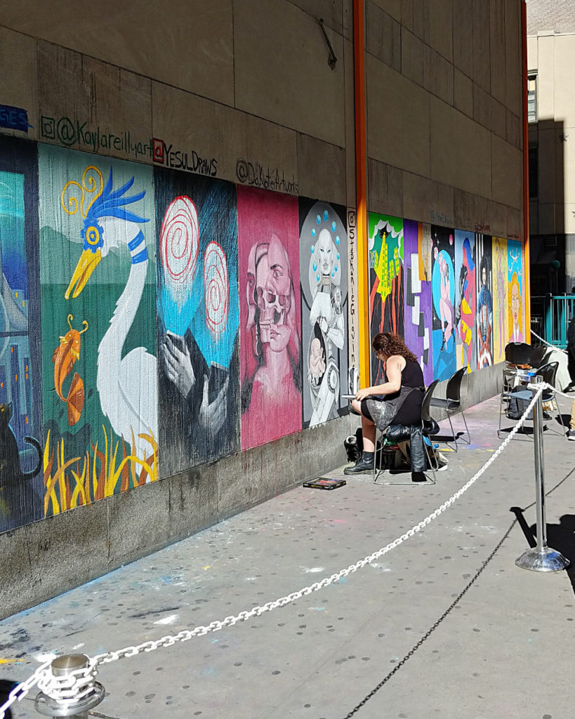 FIT Illustration students at work on #ChalkFIT