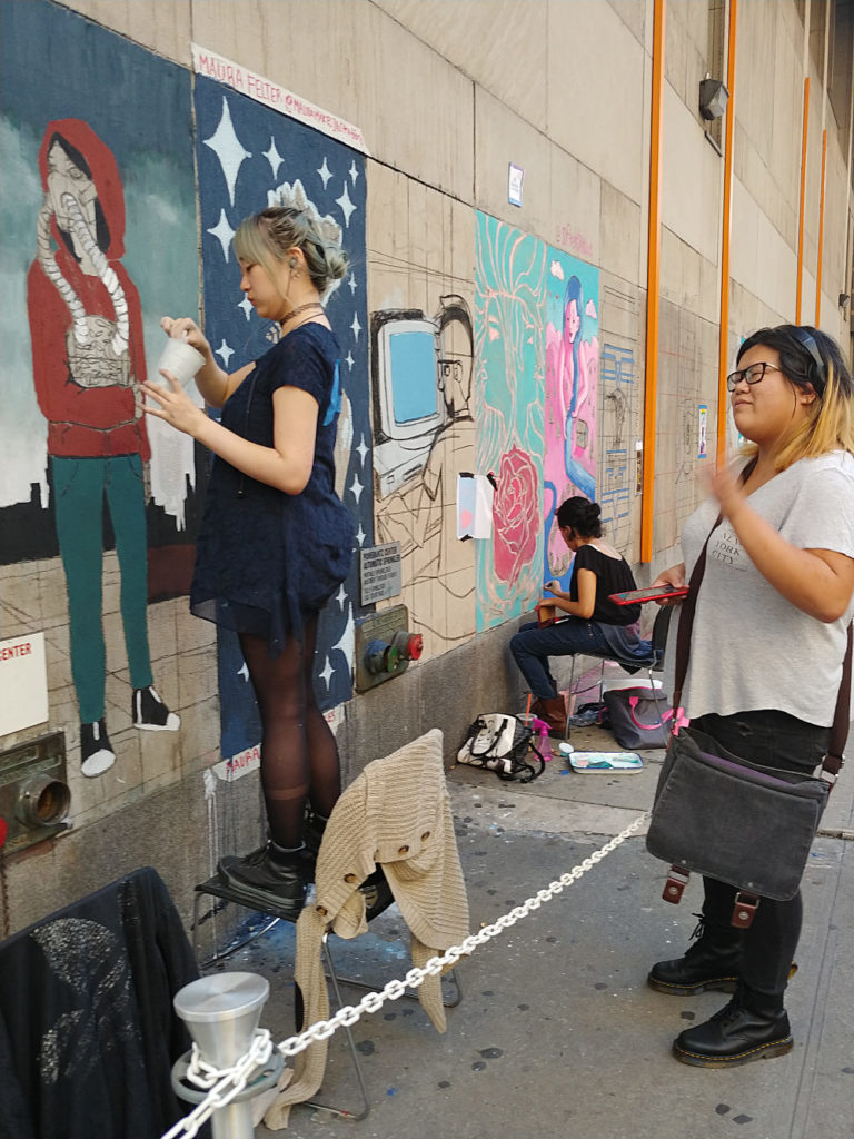 FIT Illustration students working on #ChalkFIT