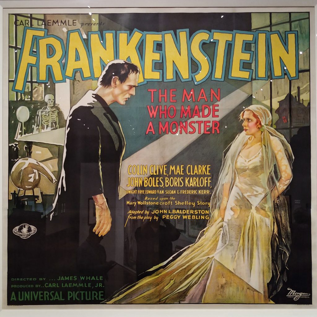 Movie poster of Frankenstein and bride, 1931
