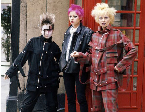 Vivienne Westwood (right) with other punks in London, 1977
