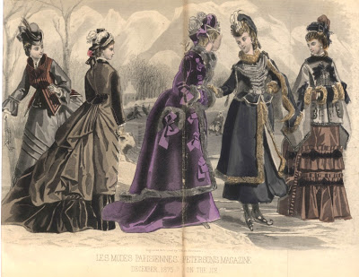 Petersons fashion plate 1875: women in winter clothing