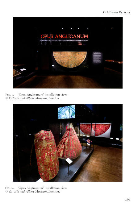 Embroidered vestments in in the "Opus Anglicanum" exhibition at the Victoria & Albert Museum in 2016