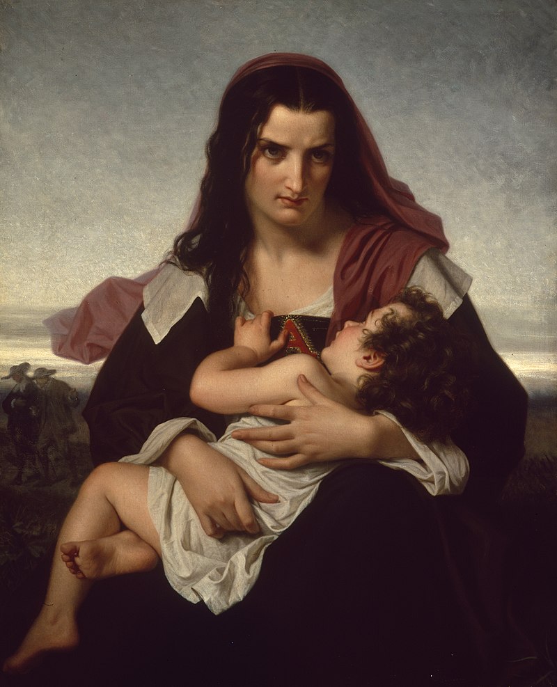 Hester Prynne of "The Scarlet Letter", painted in 1861 by Hugues Merle