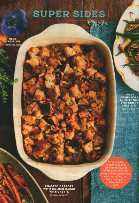Side dishes highlighted in Woman's Day holiday cooking insert