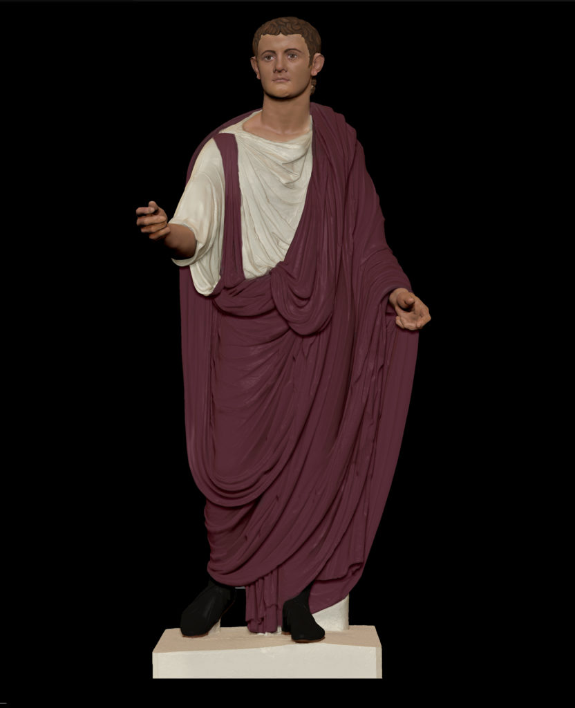 Emperor Caligula in Imperial Purple, extrapolated from portrait statue by the Digital Sculpture Project