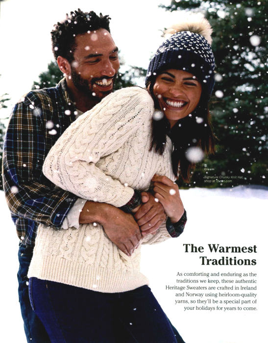 L.L. Bean image advertising sweaters