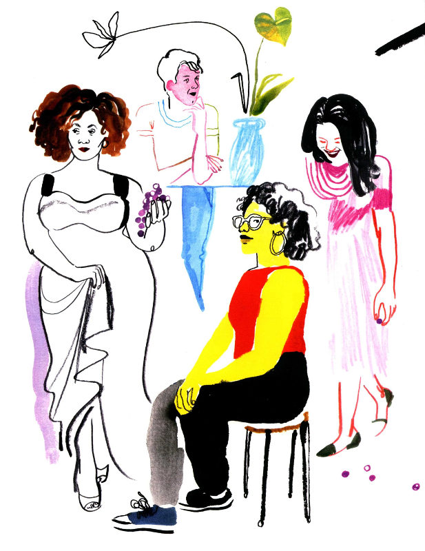 Drawing of 4 women 