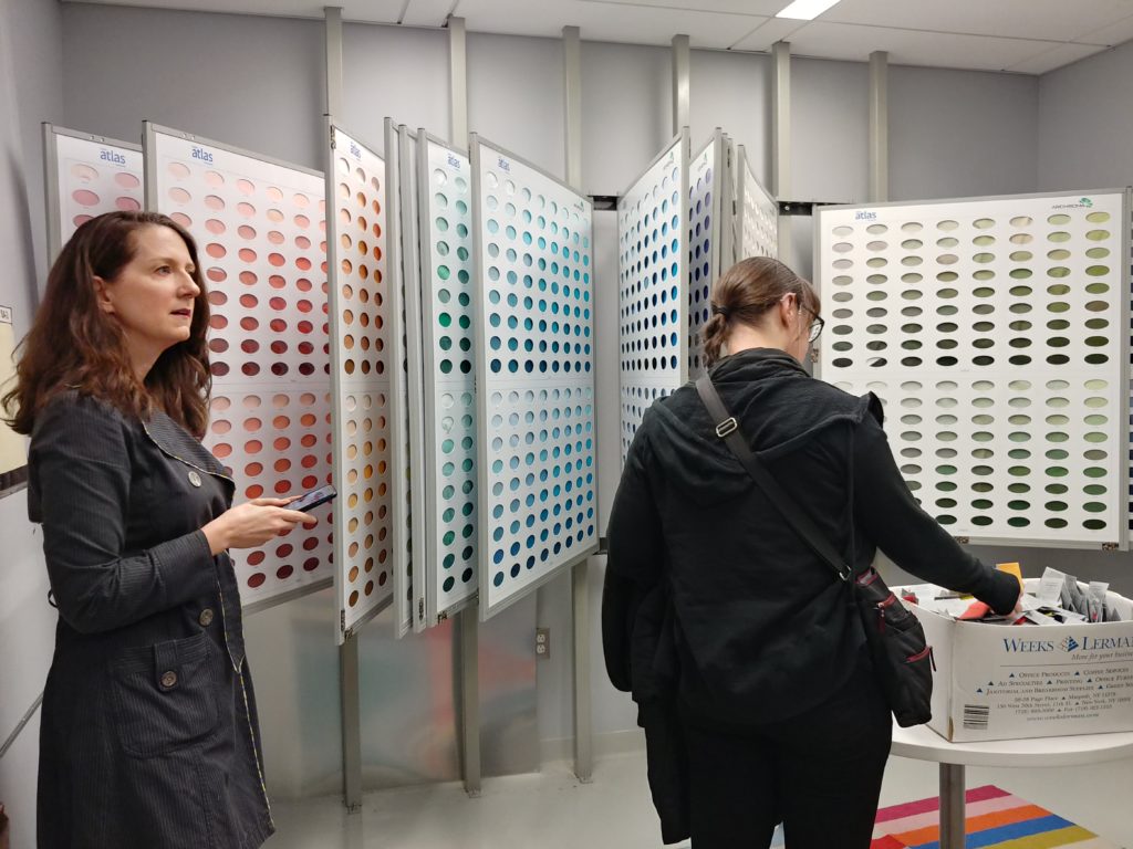 Librarians explore the color lab