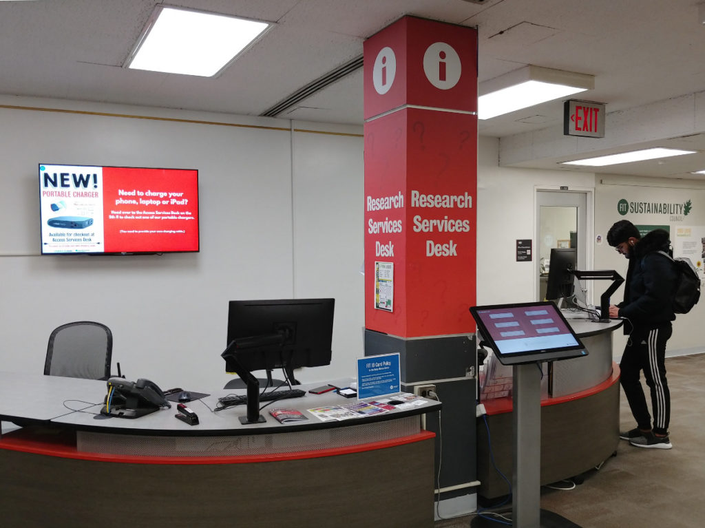 The Research Services Desk in the FIT Library